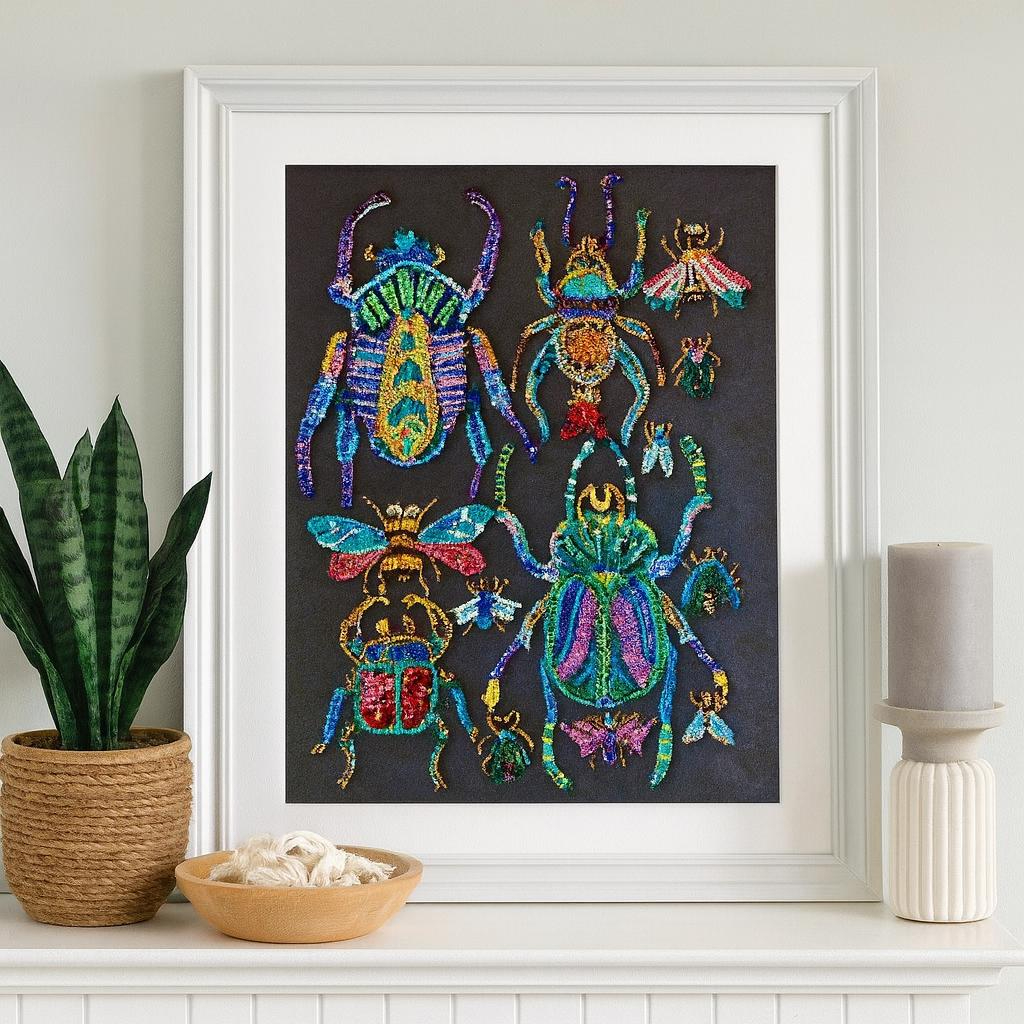 Colorful Beetle Collection DIY Bead Embroidery Kit,