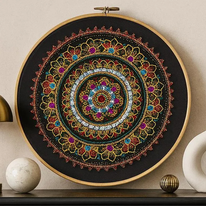 Colorful Mandala Circle DIY Bead Embroidery Kit