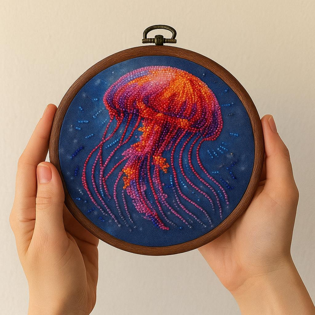 Glowing Jellyfish DIY Bead Embroidery Kit