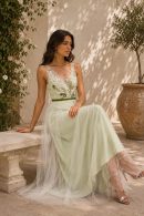 Women’s Sage Green Floral Embroidered Maxi Dress