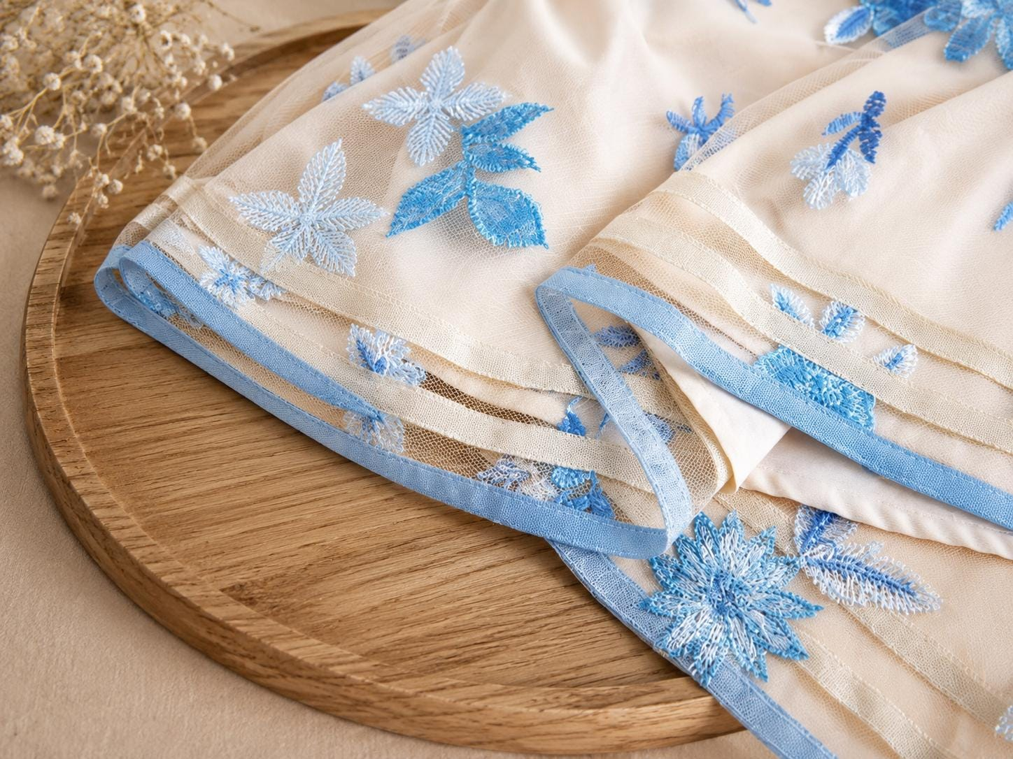 Women’s Blue Floral Embroidered Maxi Dress - Image 4