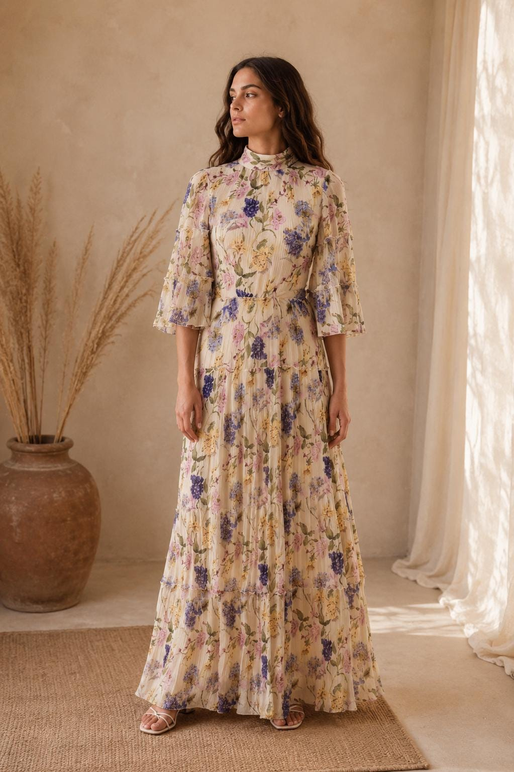 Women’s Vintage Floral Maxi Dress