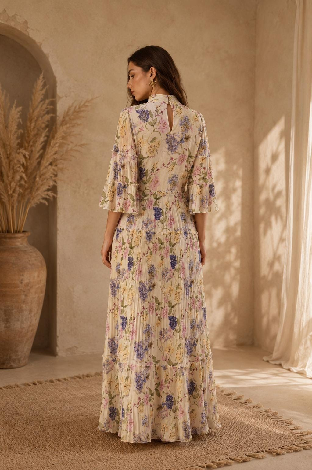 Women’s Vintage Floral Maxi Dress - Image 4