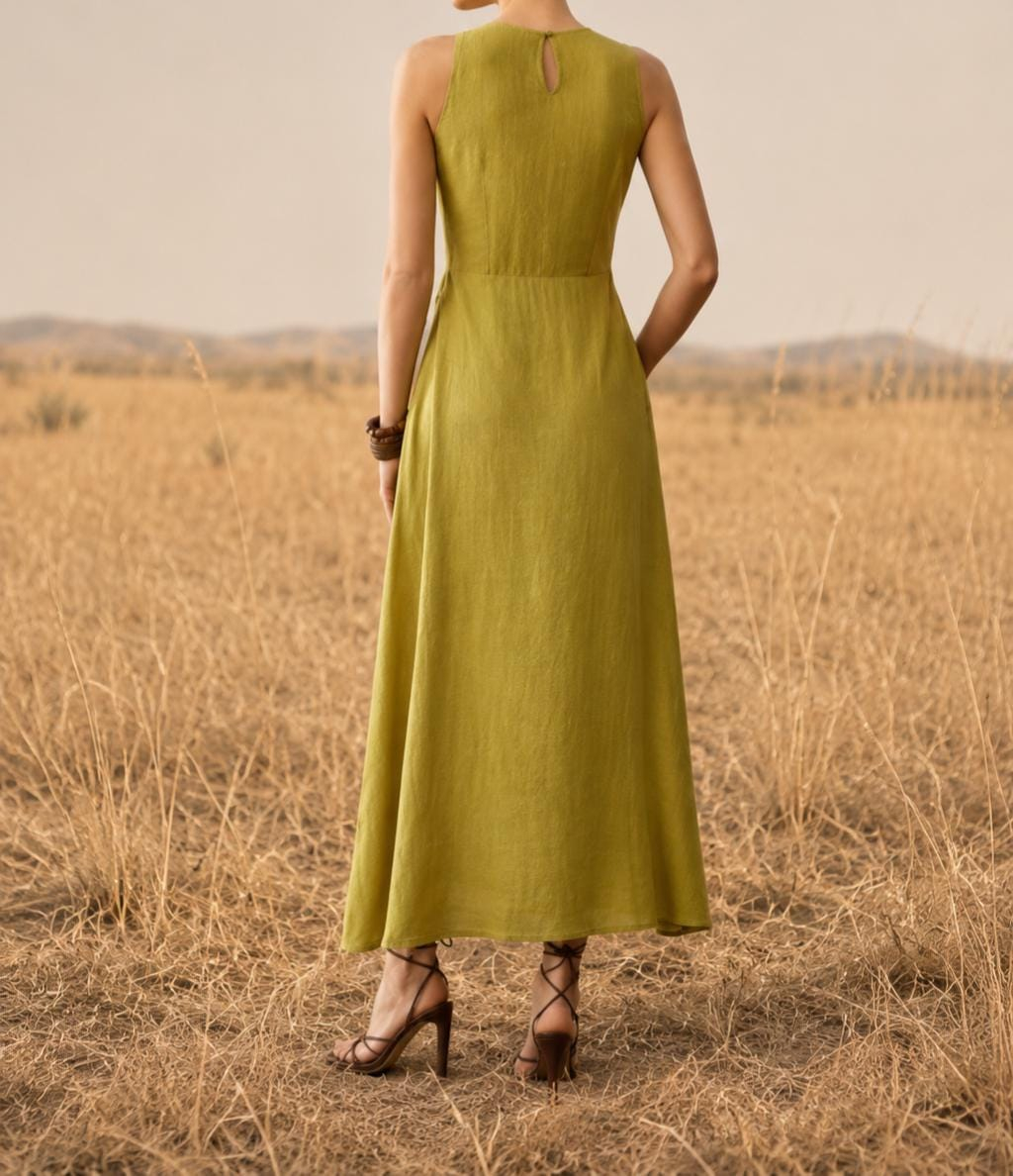 Women’s Olive Green Maxi Dress - Image 2