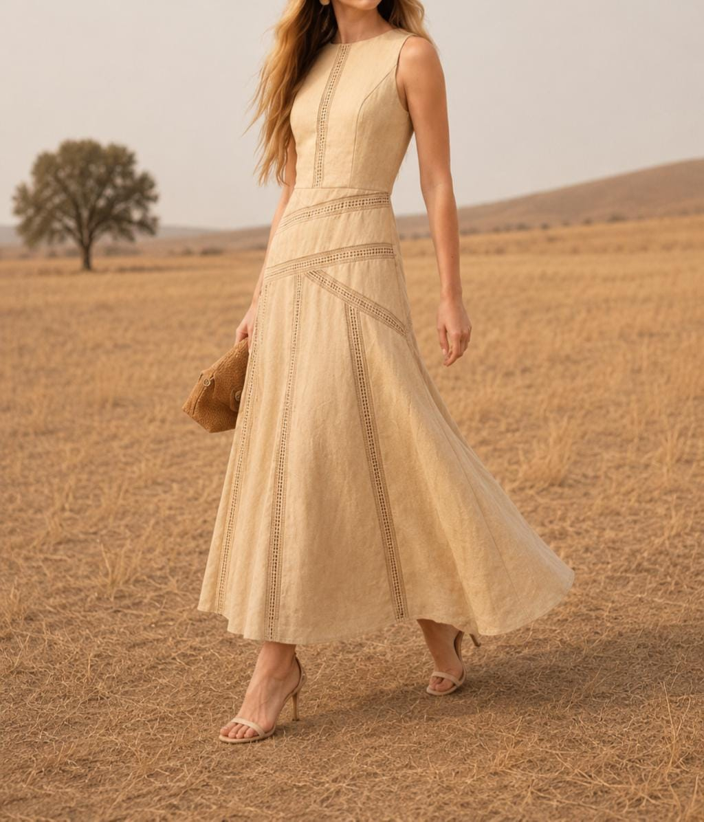 Women’s Beige Boho Maxi Dress