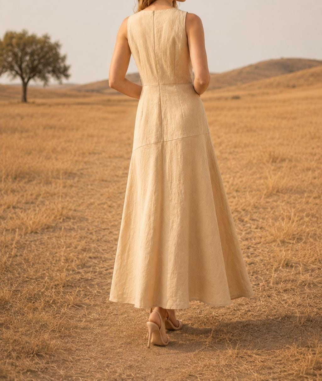 Women’s Beige Boho Maxi Dress - Image 3